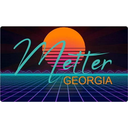 

Metter Georgia 4 X 2.25-Inch Fridge Magnet Retro Neon Design