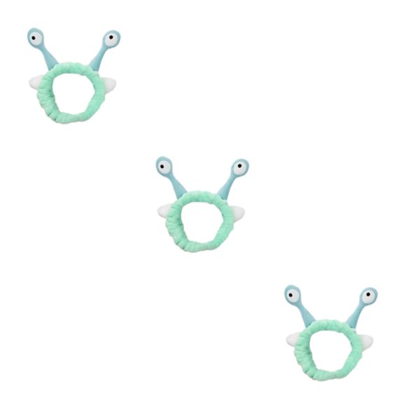 Minnieouse Diadema de felpa con orejas de caracol, robusta y duradera, adorable para lavarse la cara, diadema verde claro Type1 NO1
