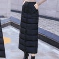 thumbnail image 5 of QATAINLAV Women's Quilted Puffer Long Skirts Fall Winter Warm Down Wrap Skirt Solid Color Full Zipper Snow Skirts with Pockets, Black, M(XL), Mother's Day Gifts, 5 of 9