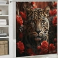thumbnail image 5 of Bathroom Set, Red Rose and Tiger Printed Bathroom Set,Bathroom Set 4-Piece Set,Bathroom Set with Shower Curtain Sets and Carpet, 5 of 8