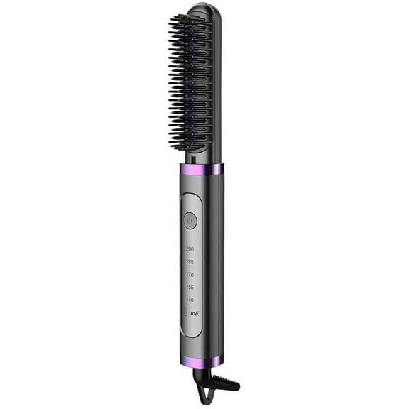 Electric Professional Hair Straightener Brush Curling hot Comb Purple