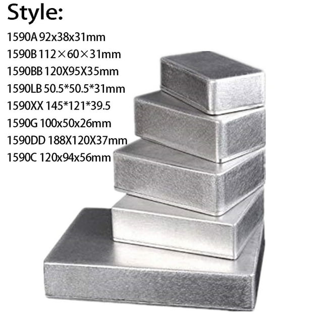 BTOER Effect Aluminum Box Metal Electric Case Instrument Silver Enclosure Project Box 1590B 1590XX 1590DD 1590C