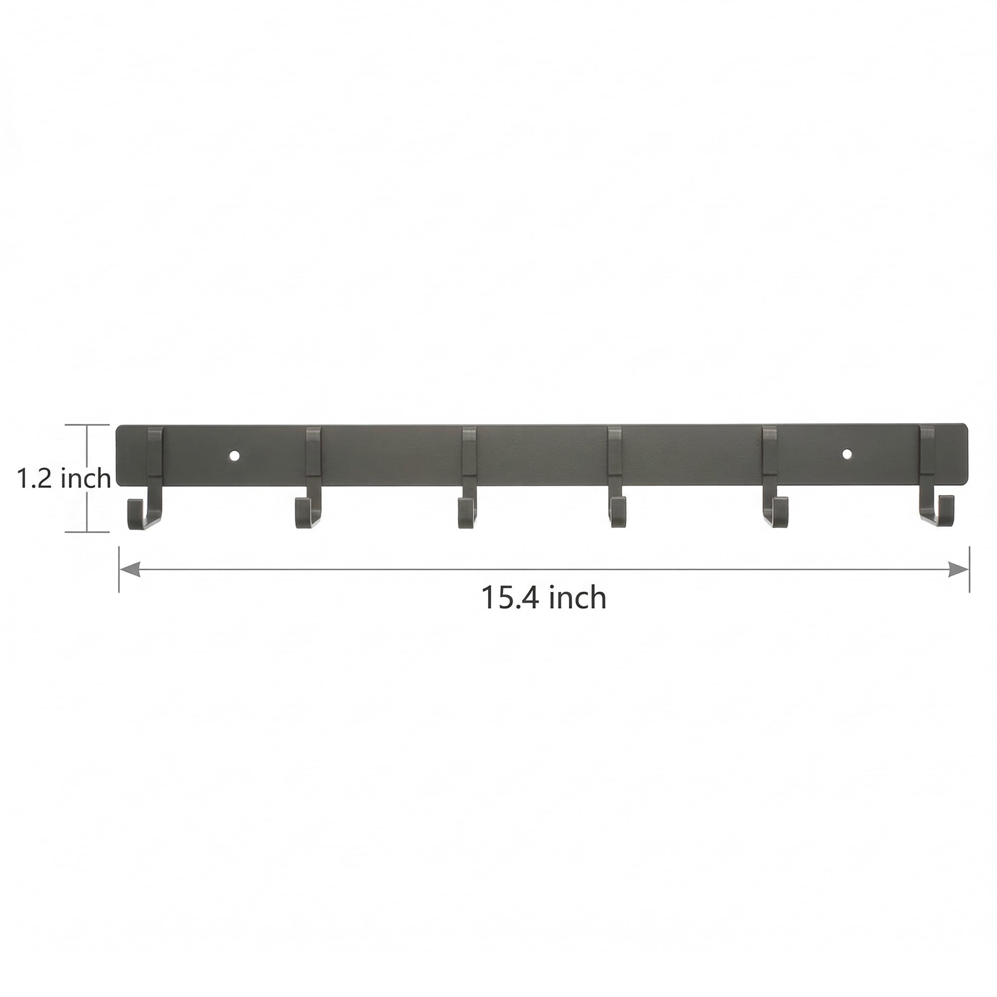 Unique Bargains Coat Rack Wall Mount Metal Wood 6 Hooks for Entryway Bathroom Gray