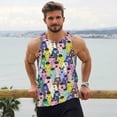 thumbnail image 6 of KLL Llamas Colorful Print Men's Muscle Gym Workout Stringer Tank Tops Bodybuilding Fitness T-Shirts Tank Tops Men-X-Large, 6 of 7