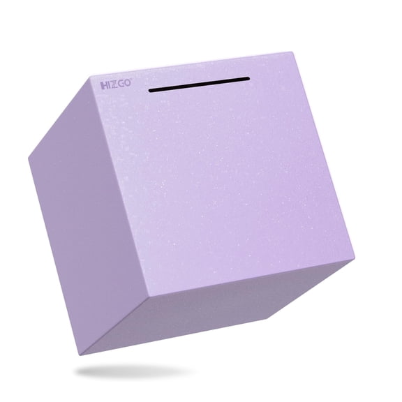 Hizgo Purple Stainless Steel Piggy Bank for Adult, Must Break to Open Money Saving Box (Purple 7.9 Inch)