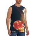 thumbnail image 2 of Bingfone Casino Poker Chips Pattern Men's Tank Tops Workout Sleeveless Tee Shirts Running Beach Tanks for Men-3X-Large, 2 of 4