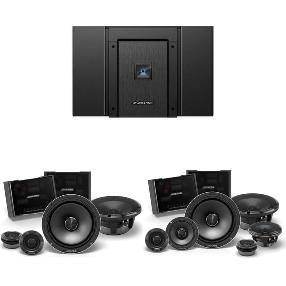 Alpine HDA-V90 Status Hi-Res 5-Ch Amp & HDZ-653 6.5" 3-Way w/ HDZ-65C 6.5" Audio Upgrade Bundle