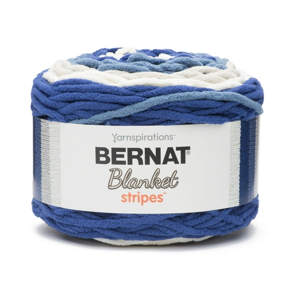 Bernat Blanket Stripes Yarn, Cape Cod, 10.5oz(300g), Super Bulky, Polyester