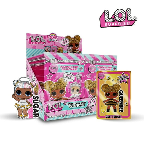 YOYO WORLD Trading Card Stickers - Scented Scratch & Sniff Collectable Set with Glitterati Characters - Fun Collectibles for Kids - Includes Queen Bee, Angel, & Sugar | 8-Pack