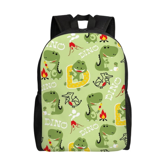 Disketp Cute Dinosaurs Cartoon Mochila Unisex de Apertura Lateral Completa, Mochila para Laptop para Escuela, Trabajo y Viajes