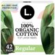 thumbnail image 1 of Toallas sanitarias L. Ultra Thin de algodón orgánico, absorbencia regular, 42 unidades, 1 of 9