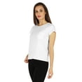 thumbnail image 4 of Inkmeso Solid Short Sleeve Basic T-Shirt For Womens Patch Pocket Casual Summer Basic Top, 4 of 7