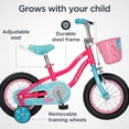 thumbnail image 4 of Schwinn Elm Kids Bike, 12-Inch Wheels, Single Speed, Ages 2-4, Pink, 4 of 7