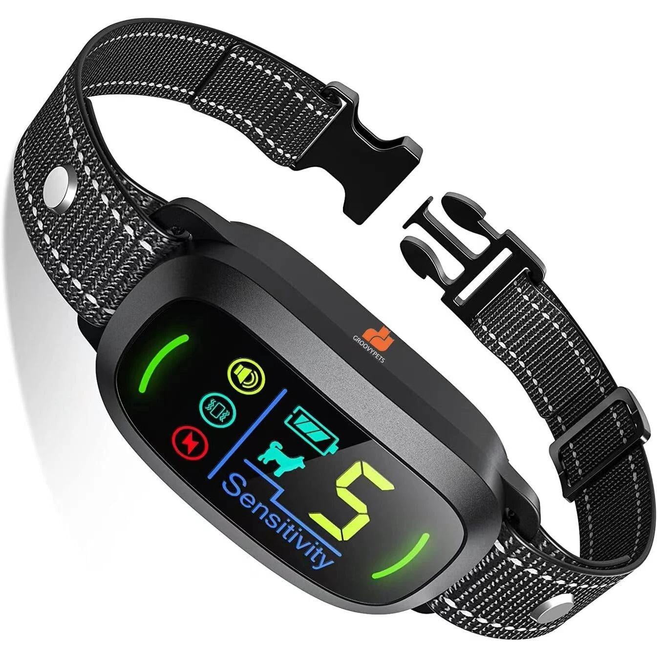 GROOVYPETS Automatic No Bark Dog Training Collar Waterproof Barking Terminator
