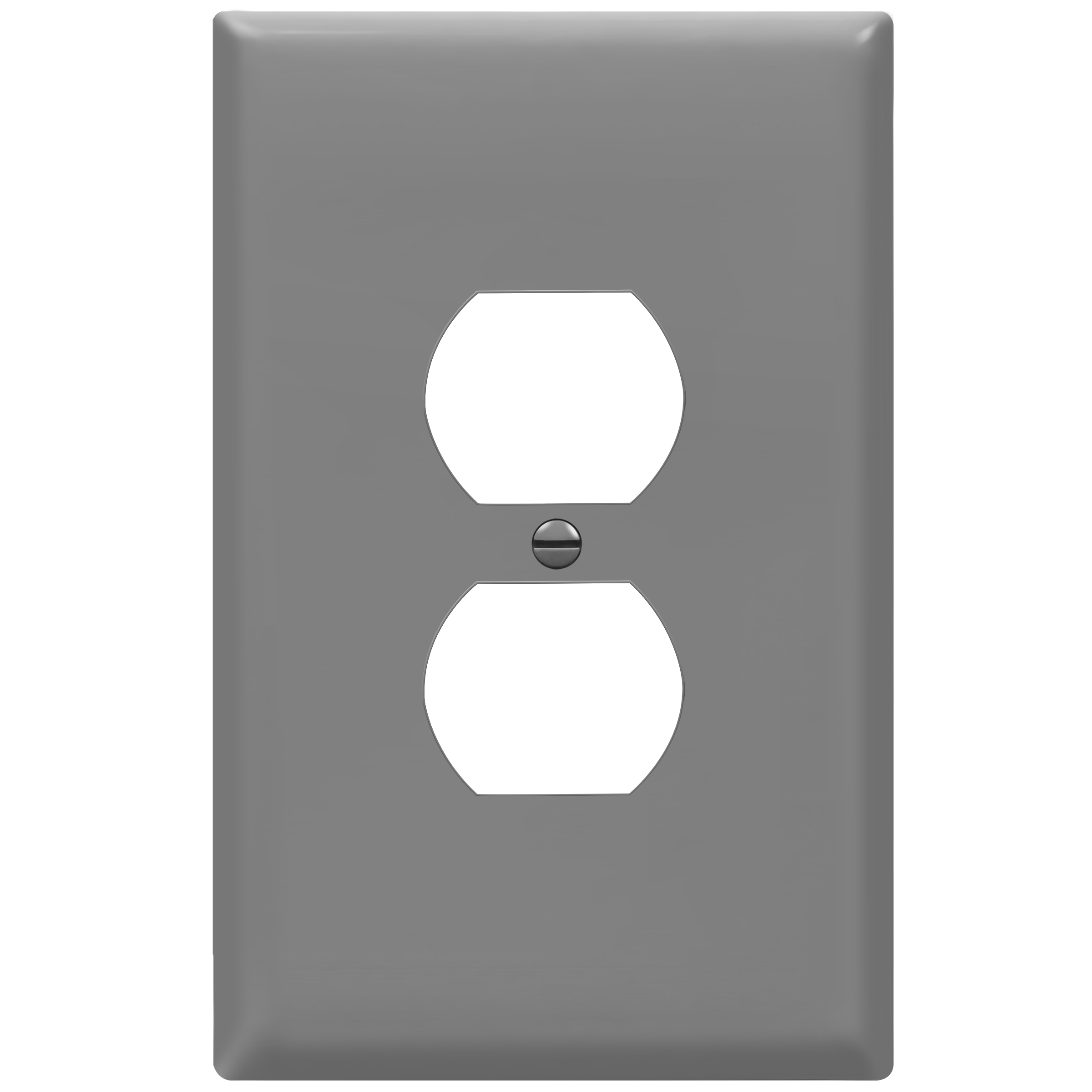 ENERLITES Duplex Receptacle Outlet Wall Plate, Jumbo Electrical Outlet Cover, Gloss Finish, Oversized 1-Gang, Polycarbonate Thermoplastic, 8821O-GY, Gray - image 1 of 5