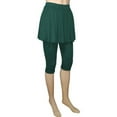 thumbnail image 4 of OSOLU Women Pants Yoga Skirted Leggings With Flared Hem Calf Length Dark Green XL, 4 of 4
