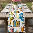 thumbnail image 4 of Cartoon Truck Table Runner 120 Inches, Cute Funny Engineering Vehicle Bed Runner Dresser Scarves Tabletop for Indoor Outdoor Parties/Ceremony/Banquet, 13"x 120", 4 of 9