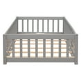 thumbnail image 5 of Miniyam Twin Size Toddler Floor Bed with Safety Guardrails, Gray, 5 of 8