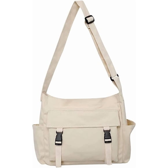 Canvas Messenger Bag Large Hobo Crossbody Bag with Multiple Pockets Canvas Shoulder Tote Bag for Women and Men