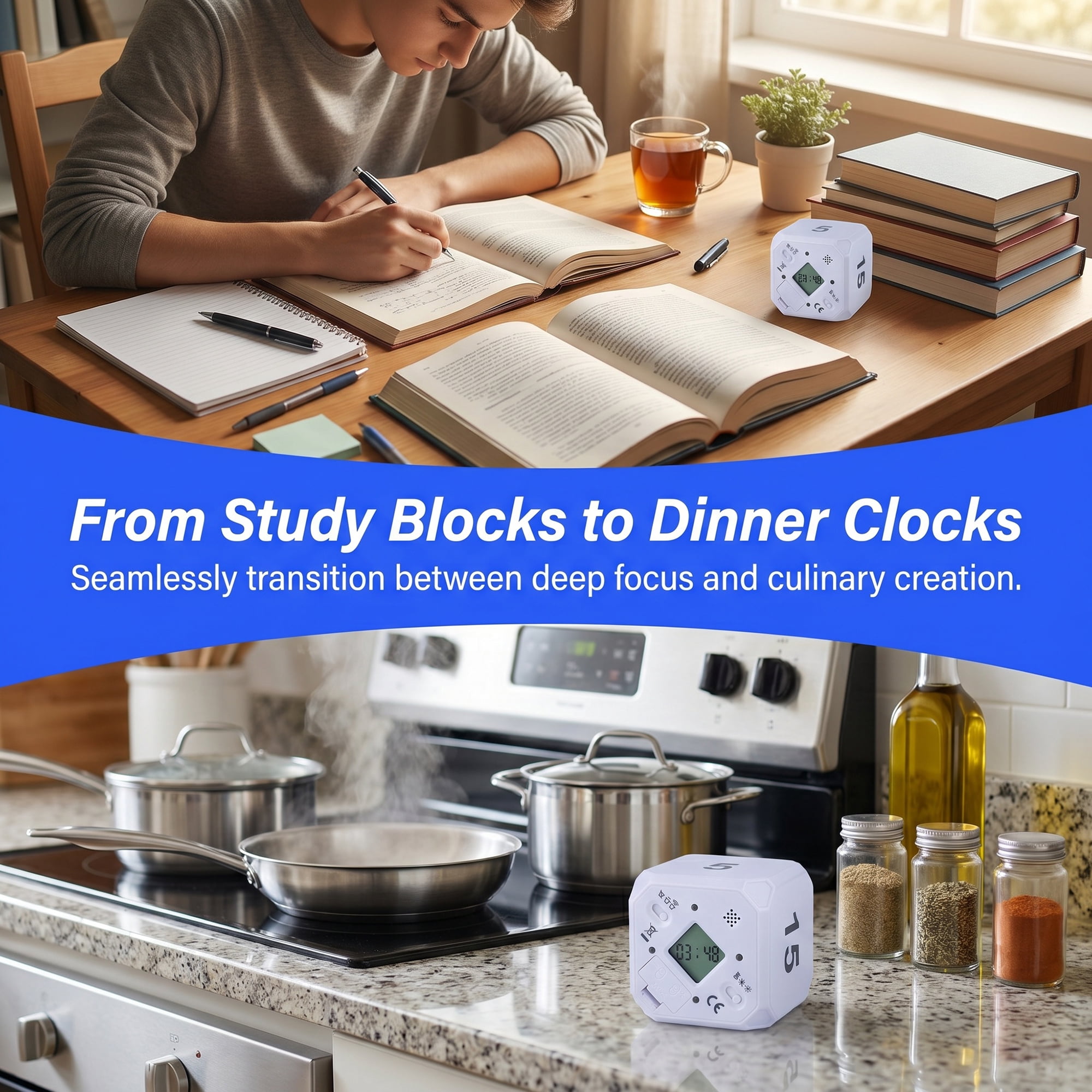 Unique Bargains Useful 60 Minute Kitchen Timer, Digital Visual Timer for Adults White