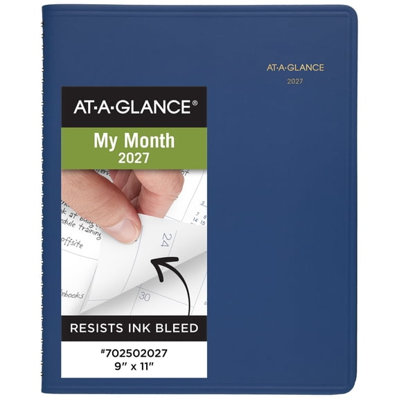 AT-A-GLANCE 2027 15-Month Monthly Planner Blue Large 9 x 11 - Monthly Planners