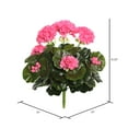 thumbnail image 2 of Vickerman 15.25" Artificial Pink Polyester Geranium Bush., 2 of 4