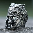 thumbnail image 2 of ZMY Home Stainless Steel Party Jewelry Nordic Viking Culture Skull Ring with Helmet and Beast Head Sculpture (12), 2 of 6