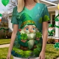 thumbnail image 7 of felwors Womens Scrubs Plus Size St Patricks Day Shirts Shamrock Printed V Neck Short Sleeve Nursing Tops Pocket Nurse Uniform (Green, S), 7 of 7