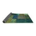 thumbnail image 2 of Ahgly Company Indoor Rectangle Patchwork Turquoise Blue Transitional Area Rugs, 6' x 9', 2 of 4