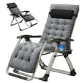 thumbnail image 1 of FICISOG Zero Gravity Chair, with Removable Cushion, Suitable For Indoor And Outdoor Use, with Cup Holder Folding Zero Gravity Chair, Light Gray Velvet Mattress, 1 of 5