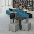 thumbnail image 2 of Regency Aurora Curved Vinyl Ottoman (Set of 4)- Peacock Teal, 2 of 4