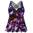 thumbnail image 1 of Firpearl Women's Tankini Swimsuits Cross Back Flowy Swim Tops Modest Swimwear, 1 of 5