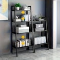 thumbnail image 3 of 4-Tier Industrial Ladder Bookcase - 23.62" Wide Metal Frame Open Shelf, No Assembly, Sturdy Storage Rack for Home Office/Living Room, 3 of 7
