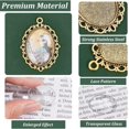 thumbnail image 6 of Zinc Alloy Pendant Settings for Cabochon & Rhinestone with Transparent Oval Glass Cabochons DIY Findings for Jewelry Making Mixed Color, 6 of 9