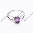 thumbnail image 3 of Amethyst Ring Purple Stone 925 Sterling Silver Handmade Boho Rings Jewelry, 3 of 5
