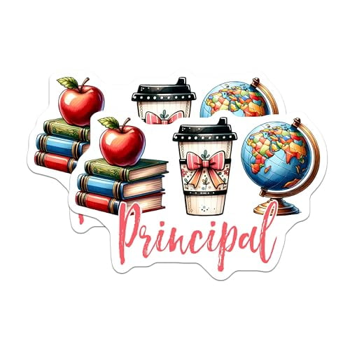 (2 Pack) Teacher Appreciation Magnets - Cute Principal Decor - Back to School Supplies for Classroom - 5" On Longest Side - for Cars, Fridges, Toolboxes - Made in USA - MAG8050