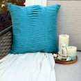 thumbnail image 2 of Pillow Sham Euro, Turquoise Blue Euro Shams 26x26 inch (65x65 cm), Silk Euro Pillow Covers, Solid Color, Pintucks, Textured, Striped, Modern European Sham&nbsp;Covers - Gentle Waves, 2 of 14