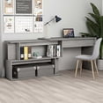 thumbnail image 1 of vidaXL Corner Desk Concrete Grey 200x50x76 cm Engineered Wood, 1 of 4
