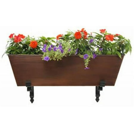 Achla C-82C Galvanized Tin Flower Box - Copper Color ACHLA Designs  a Garden Accessories company  emphasizes unique  handforged  wrought iron  European furnishings for the home and garden. Items range from small hooks and brackets to large pavilions and arbors. We also offer birdbaths  birding & garden pole systems  trellises  statuary  composting products  and wood and metal furniture. In 2004  ACHLA Designs introduced the Williamsburg Collection  offering reproductions as well as 17th and 18th century inspired designs for the contemporary home. ACHLA Designs continues to add beautiful and unique items year after year  resulting in an unusually large product line. All our products are stocked in our warehouse for year round  prompt shipping. We take great pride in our exceptional customer service. Flower box. Finsh: Copper. Made of stainless steel. Accent your home and your plants with great looking flower boxes. Water sealed. Dimensions: 10  H x 34.5  W x 11  D.- SKU: ACHL2353