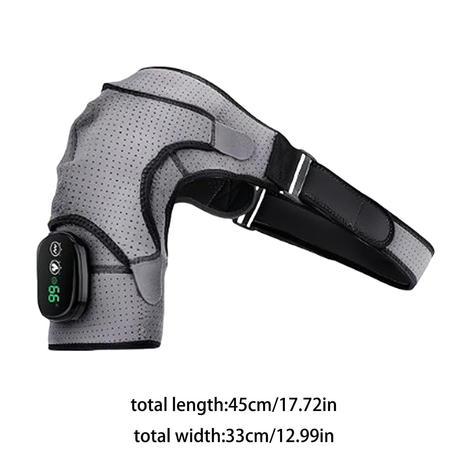Vital Triple Method Shoulder Massager, Compression & Vibration – Triple Method Cordless Heated Wrap, 3 Heating Levels & 3 Vibration Modes, Adjustable Straps for Deep Tissue Pain Relief