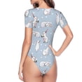 thumbnail image 4 of Naloa Rabbit Is Eating Carrots Women's Short-Sleeved Onesie, One-Piece Swimsuit for Parties, dates, clubs - Small, 4 of 9