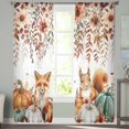 thumbnail image 3 of Fall Pumpkins Sheer Curtains 63 Inch Length 2 Panels Set, Semi Transparent Voile Rod Pocket Curtains for Living Dining Room Bedroom Drapes Thanksgiving Squirrel Fox Flower Leaf, 3 of 8