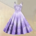 thumbnail image 2 of Valentines Day Sleeveless Vintage Fit Dress with Heart Print Pattern Casual A-line Dresses Purple XL, 2 of 5