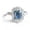 Rose, variant on Unique Emerald Cut Ring 14K Blue Moissanite Diamond Engagement Ring Wedding Anniversary Gift