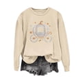 thumbnail image 6 of IDOCLOTHES Hello Pumpkin Sweatshirt for Women Long Sleeve Crewneck Halloween Sweaters 2026 Trendy Pullover Tops Plus Size Clothes Womens Fall Fashion Clothing Beige, XL, 6 of 6