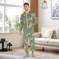 thumbnail image 6 of FORMRS Onesies Pajama for Adults Unisex Hoodie Winter Jumpsuit One Piece Sleepwear, Sizes S-2XL, Green American Footballs, 6 of 7