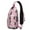 Pink Halloween Black, variant on Sling Backpack,Pink Halloween Ghosts Crossbody Bag with Water Bottle Holder,Waterproof Sling Bag for Men/Women with Chest Phone Holder for Hiking,Travel