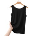 thumbnail image 6 of Ltctricy Womens Sleeveless Pajama Tops Lace Crew Neck Sleep Tank Tops Casual Loose Fit Loungewear Summer Clothing, 6 of 7