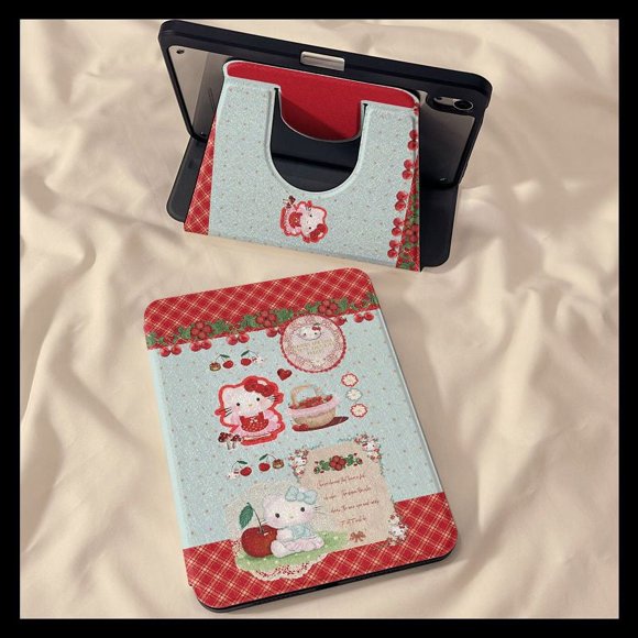 Cartoon cherry KT cat ipad10 tablet protective cover 360 rotation Air5/6 pen slot 789 acrylic 10.9