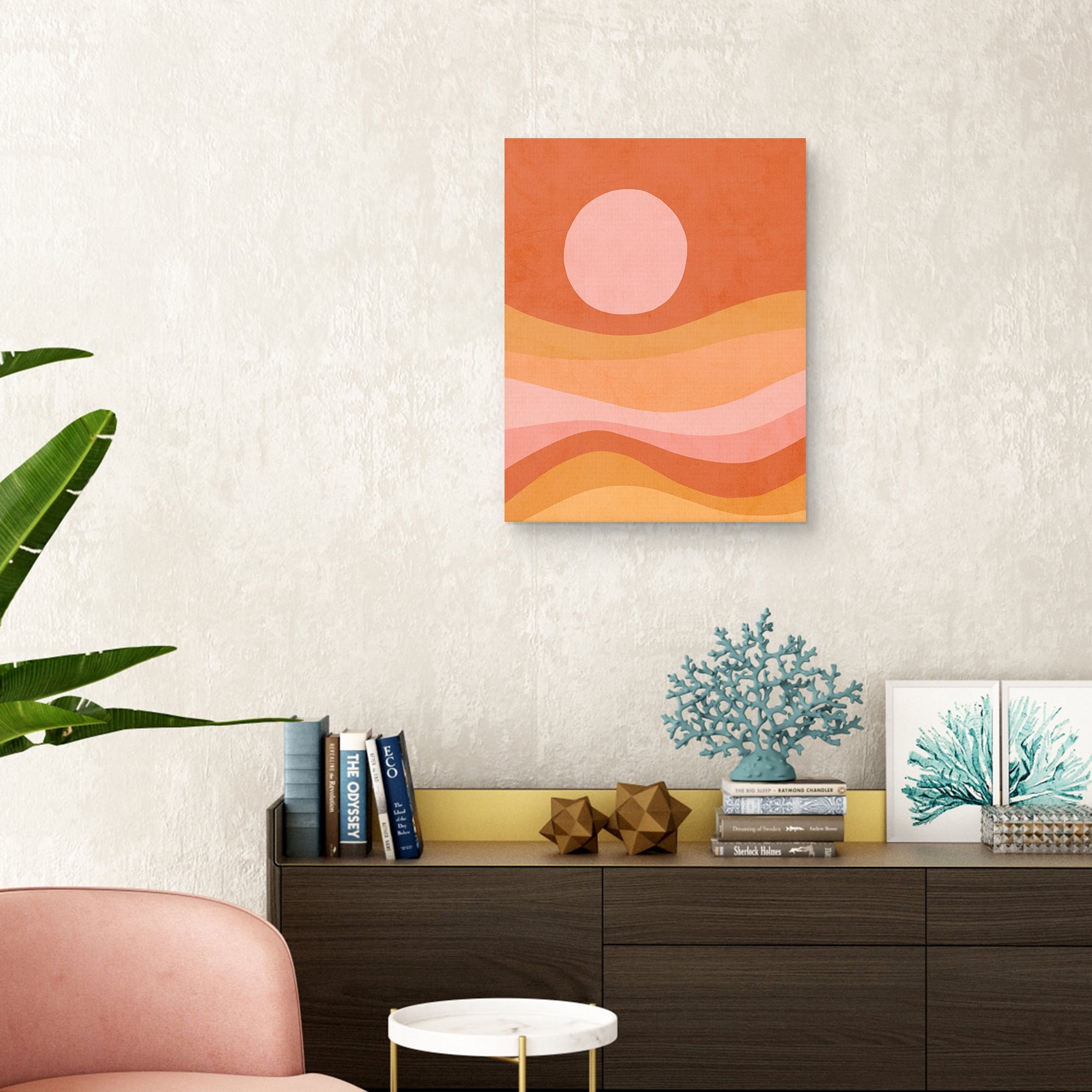 Peachy Summer Sunset by Dominique Vari Canvas Art Print